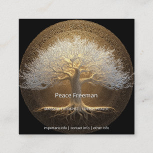 Tree of Eternal Light Tree of Life Design Square Business Card