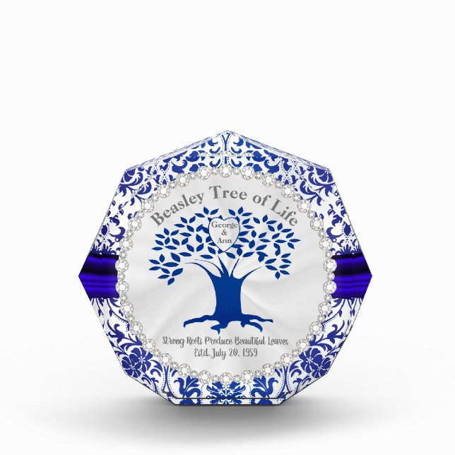 Tree of Family Love - 65th / 45th Anniversary Acrylic Award (Front)