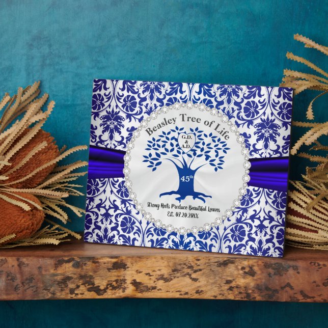 Tree of Family Love - 65th / 45th Anniversary Plaque (Side)