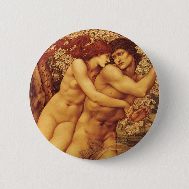 Tree of Forgiveness, Sir Edward Coley Burne-Jones Button (Front)