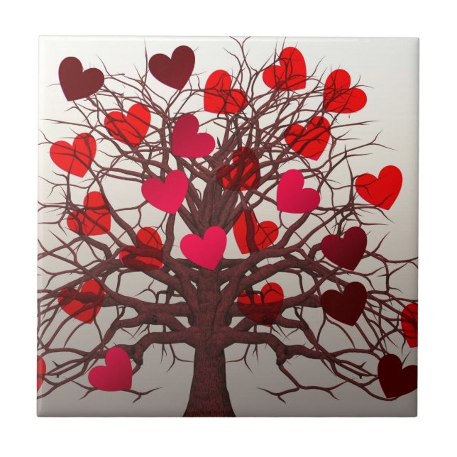 Tree of Hearts Ceramic Tile (Front)