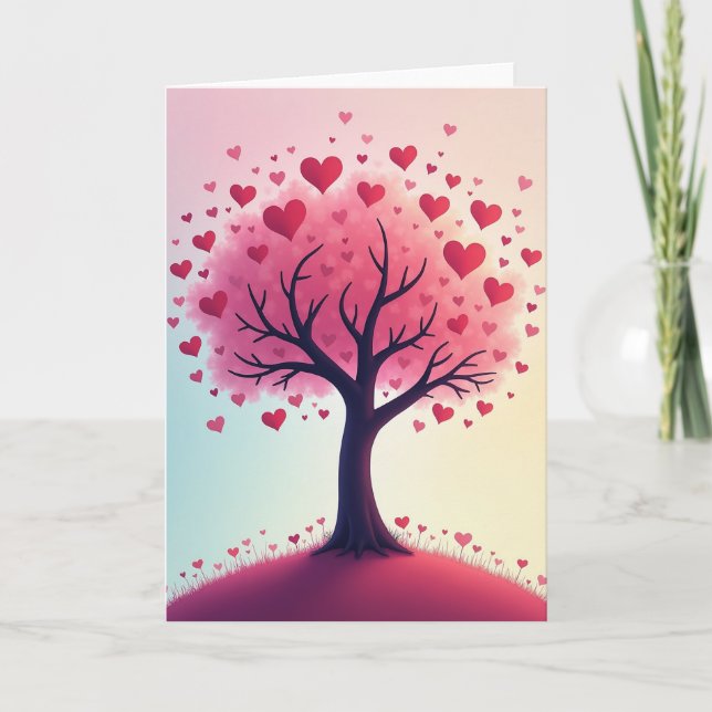 Tree Of Hearts Love Card (Front)