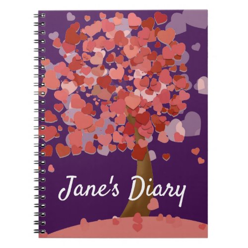 Tree of Hearts name diary Notebook