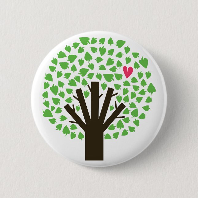 Tree of Hearts Pinback Button (Front)