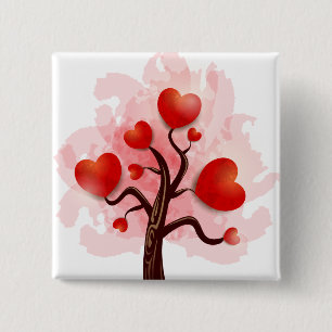 Tree of Hearts Pinback Button