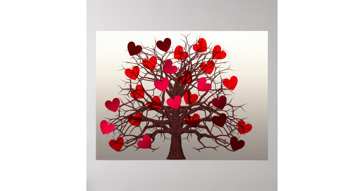 Tree Of Hearts Poster Zazzle