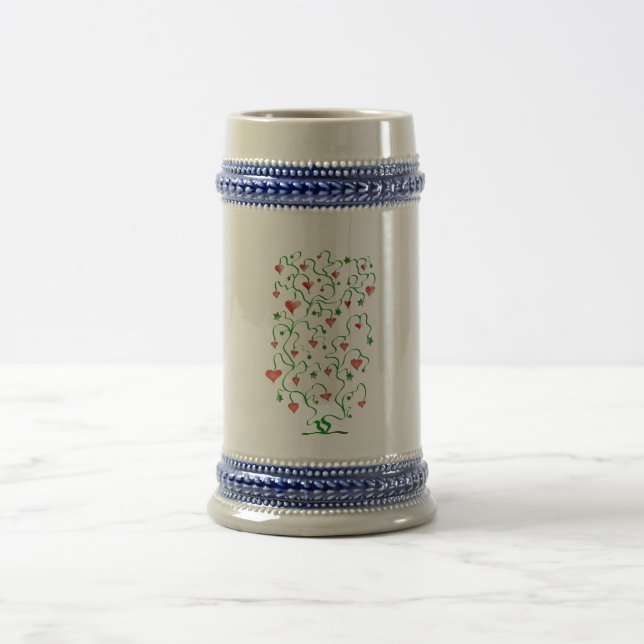 Tree of Hearts with Leaves Beer Stein (Center)