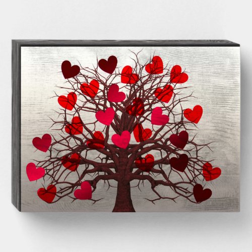 Tree of Hearts Wooden Box Sign