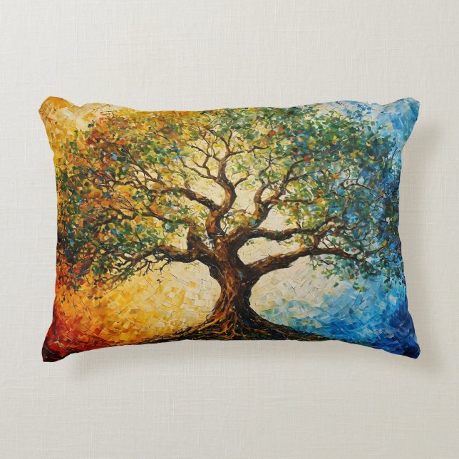 Tree of Knowledge - Oil Painting Accent Pillow (Front)