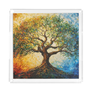 Tree of Knowledge - Oil Painting Acrylic Tray