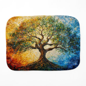 Tree of Knowledge - Oil Painting Baby Burp Cloth