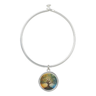 Tree of Knowledge - Oil Painting Bangle Bracelet