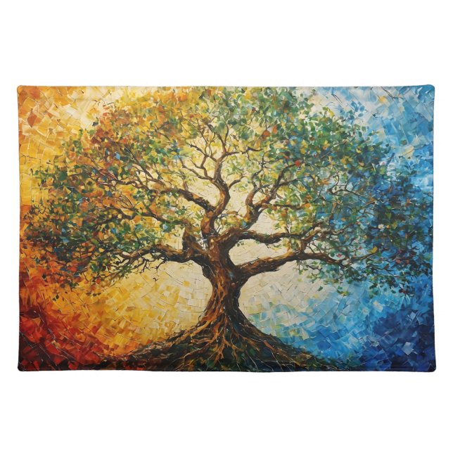 Tree of Knowledge - Oil Painting Cloth Placemat (Front)