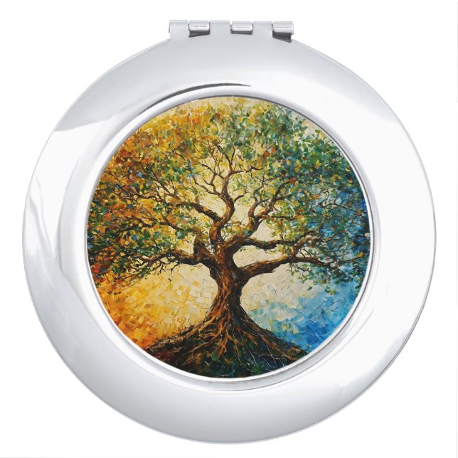 Tree of Knowledge - Oil Painting Compact Mirror (Front)