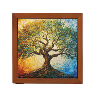 Tree of Knowledge - Oil Painting Desk Organizer
