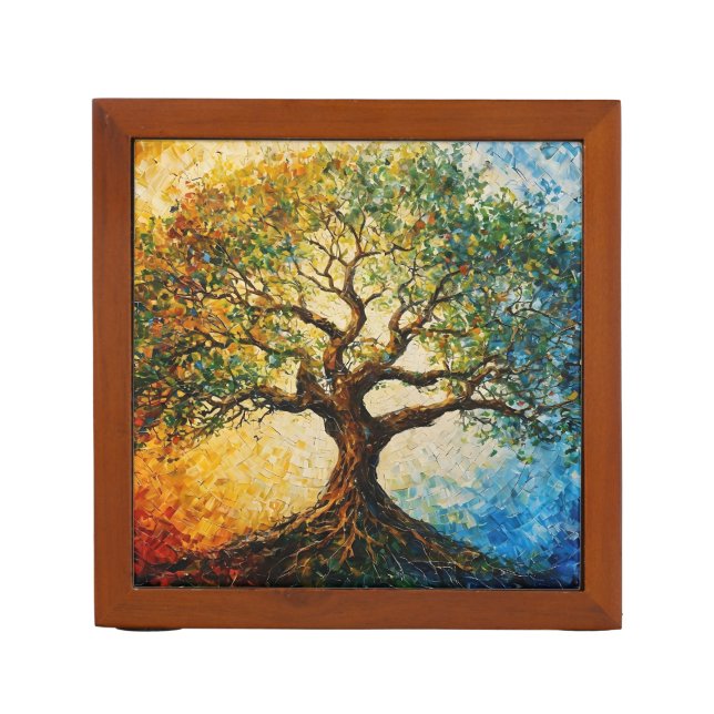 Tree of Knowledge - Oil Painting Desk Organizer (Front)