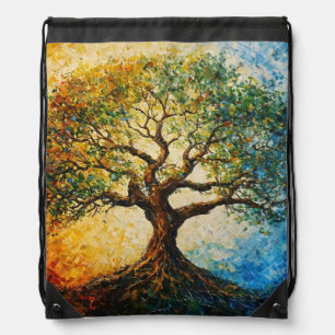 Tree of Knowledge - Oil Painting Drawstring Bag