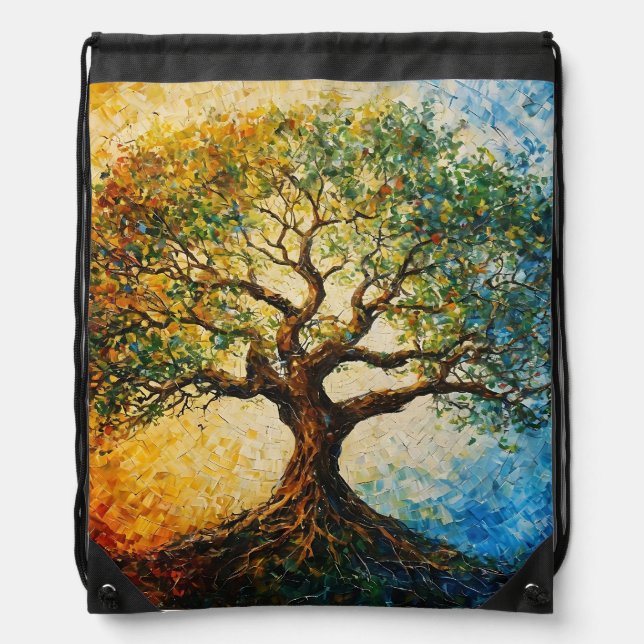 Tree of Knowledge - Oil Painting Drawstring Bag (Front)