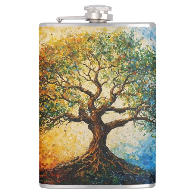 Tree of Knowledge - Oil Painting Flask (Front)