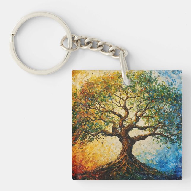 Tree of Knowledge - Oil Painting Keychain (Front)