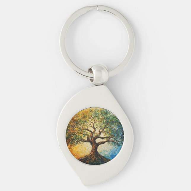 Tree of Knowledge - Oil Painting Keychain (Front)