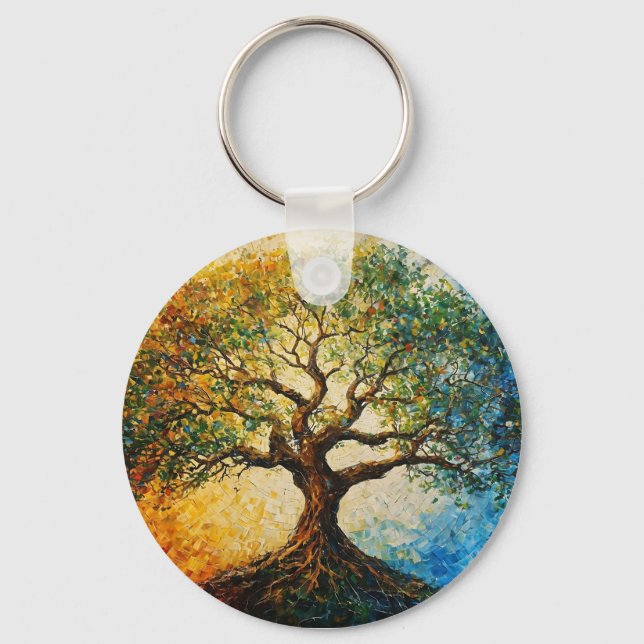 Tree of Knowledge - Oil Painting Keychain (Front)