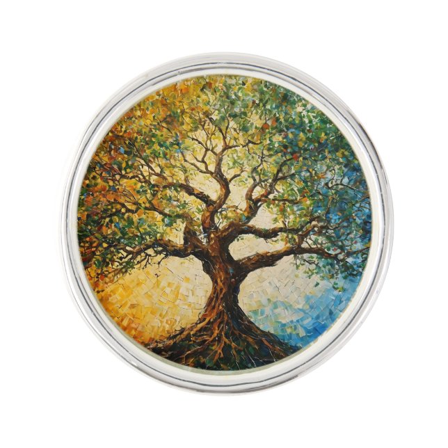Tree of Knowledge - Oil Painting Lapel Pin (Front)