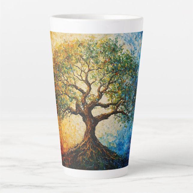 Tree of Knowledge - Oil Painting Latte Mug (Front)