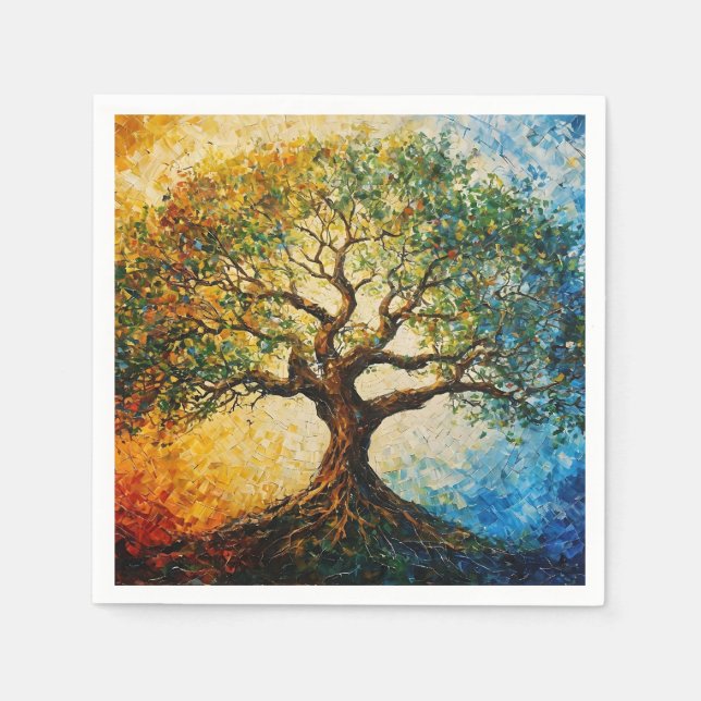 Tree of Knowledge - Oil Painting Napkins (Front)