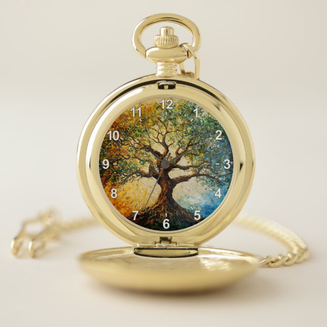 Tree of Knowledge - Oil Painting Pocket Watch (Inside)