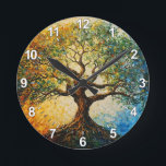 Tree of Knowledge - Oil Painting Round Clock<br><div class="desc">Artwork by Brady Arnold</div>