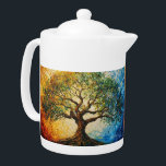 Tree of Knowledge - Oil Painting Teapot<br><div class="desc">Artwork by Brady Arnold</div>
