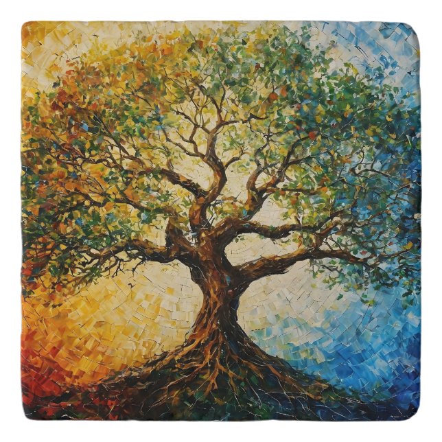 Tree of Knowledge - Oil Painting Trivet (Front)