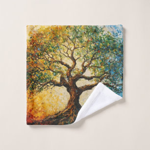 Tree of Knowledge - Oil Painting Wash Cloth