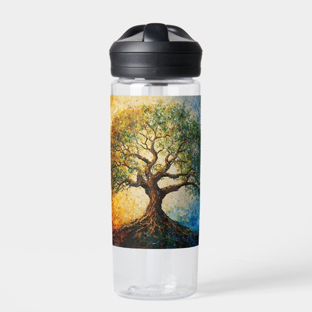 Tree of Knowledge - Oil Painting Water Bottle (Front)