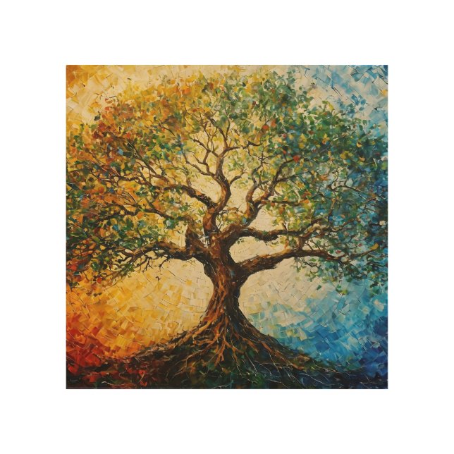 Tree of Knowledge - Oil Painting Wood Wall Art (Front)