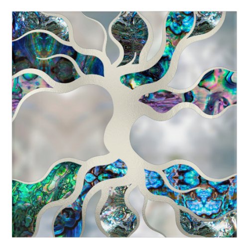 Tree of life _ Abalone Shell and Pearl Acrylic Print