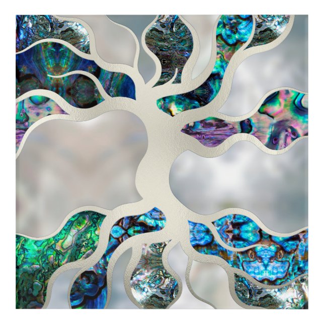 Tree of life - Abalone Shell and Pearl Acrylic Print (Front)