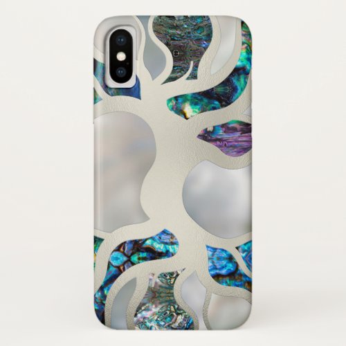 Tree of life _ Abalone Shell and Pearl iPhone XS Case