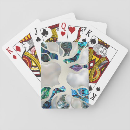 Tree of life _ Abalone Shell and Pearl Playing Cards