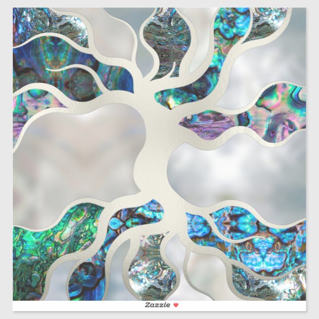 Tree of life - Abalone Shell and Pearl Sticker (Sheet)