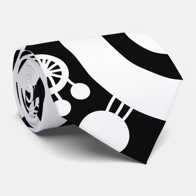 Tree of Life Abstract - B&W Neck Tie (Rolled)
