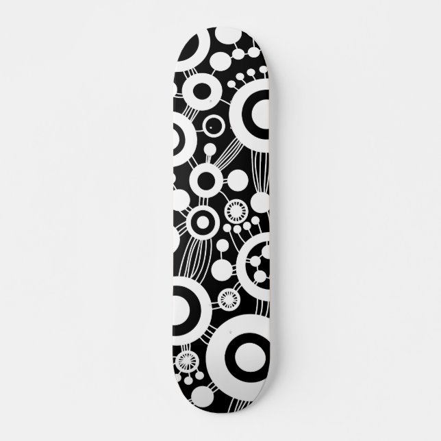 Tree of Life Abstract - B&W Skateboard Deck (Front)