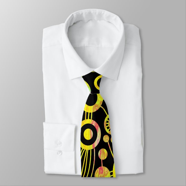 Tree of Life Abstract - Color Tex 01 Neck Tie (Tied)