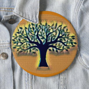 Tree of Life Abstract Nature Art Button