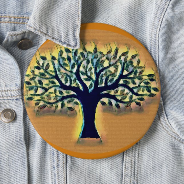 Tree of Life Abstract Nature Art  Button (In Situ)