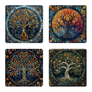 Tree of Life Acrylic Coaster Set