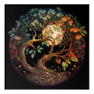 Tree of Life AI Art, with Moon Acrylic Wall Art
