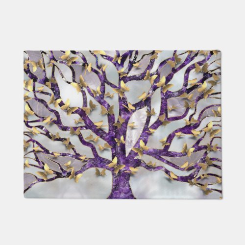 Tree of Life _ Amethyst and Butterflies Doormat