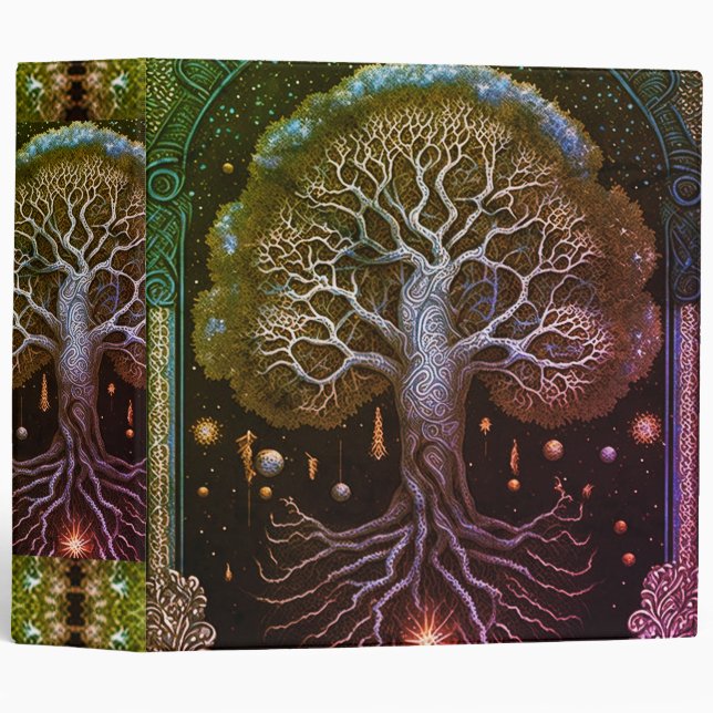 Tree of Life Ancient Rustic  3 Ring Binder (Front/Spine)